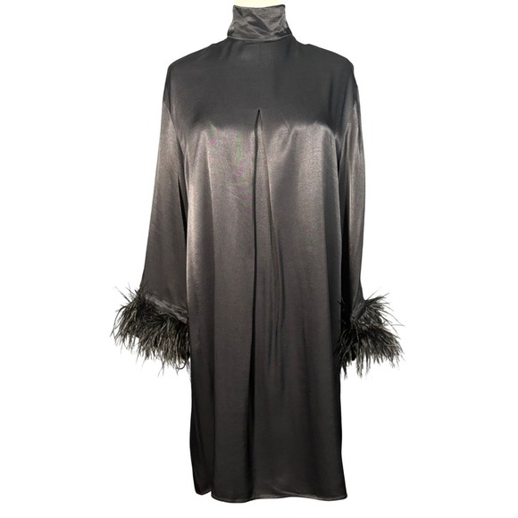 Sleeper Black Party Shirt Dress Long Sleeve Detachable Cuffs Small - Picture 2 of 14